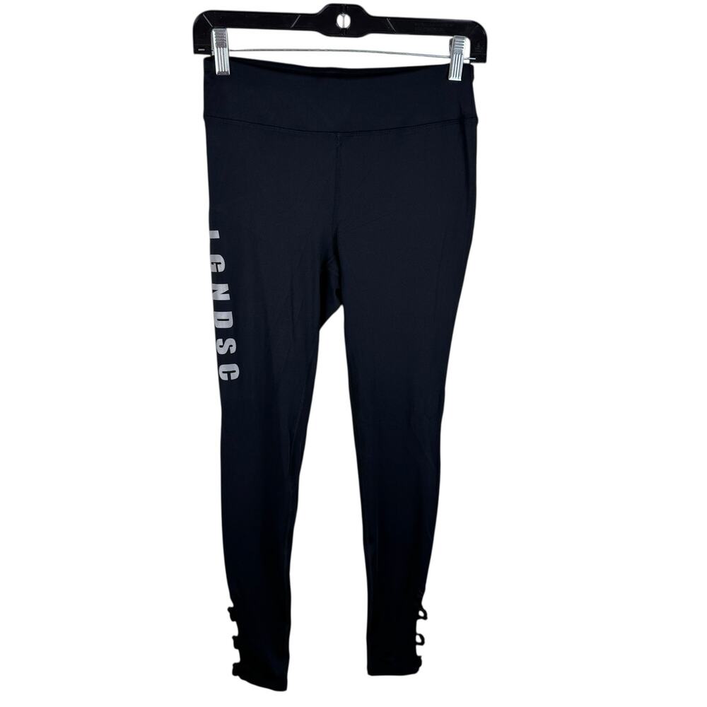 LGND Supply Co. Black Skinny Strappy Ankle Fit Mid Rise Athletic Leggings Small